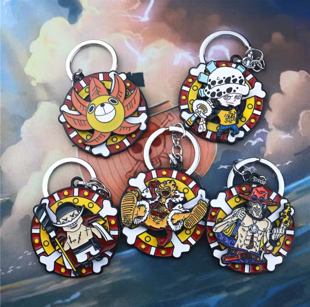 Llaveros metalicos moviles de One Piece
