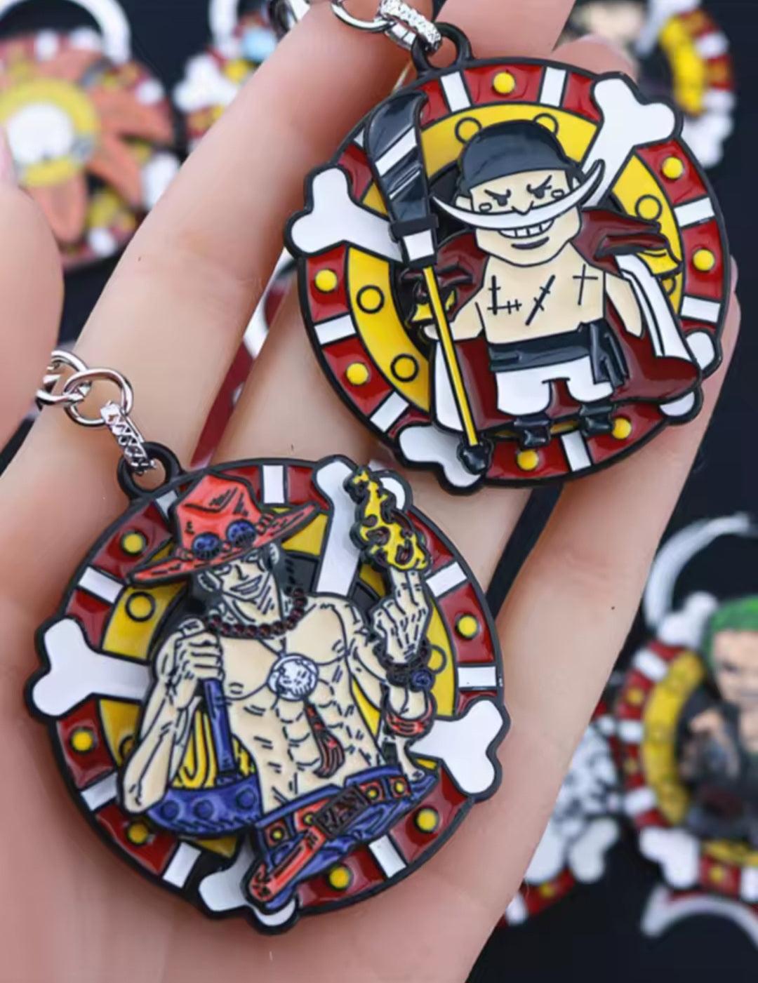 Llaveros metalicos moviles de One Piece