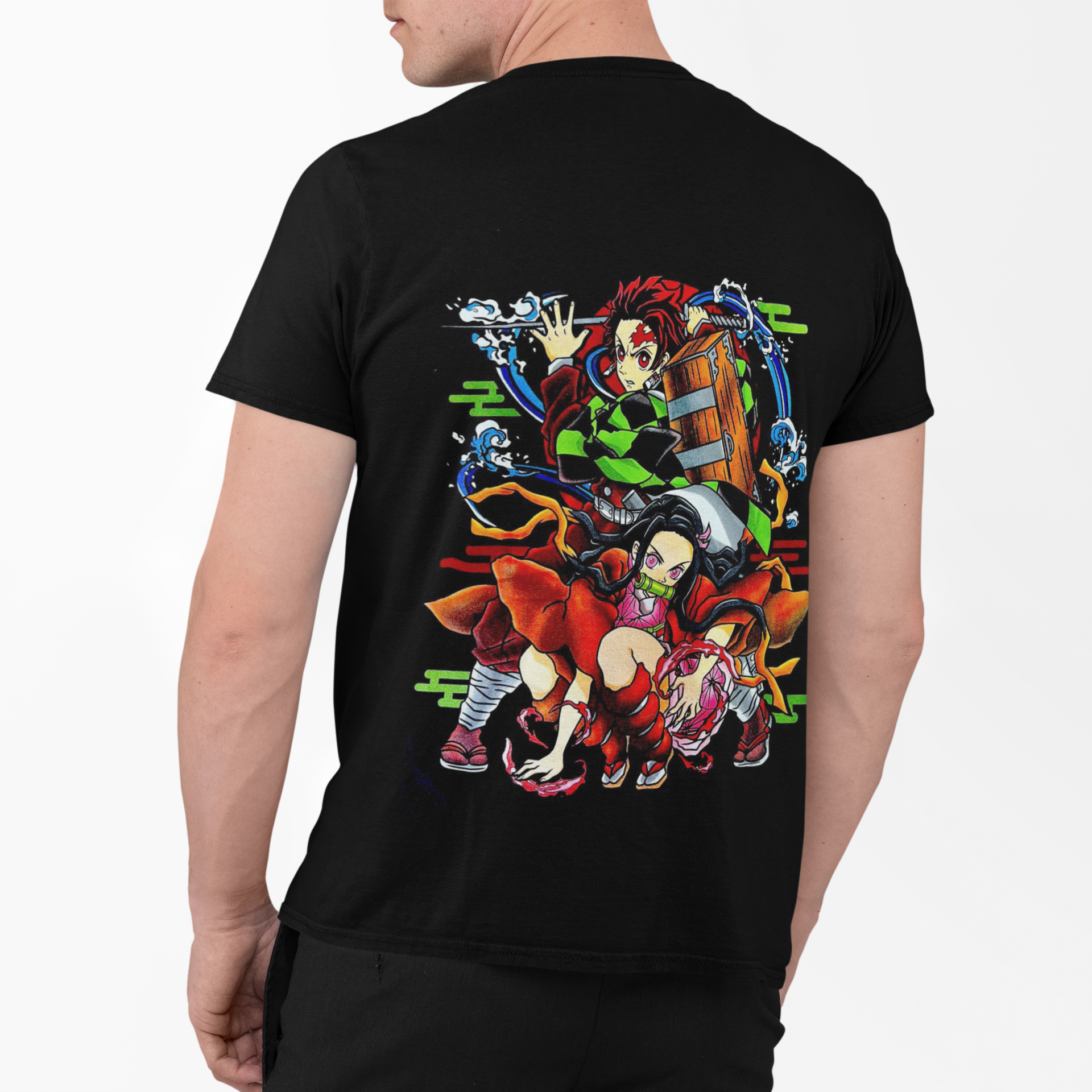 Polera Tanjiro fuego y agua Kimetsu No Yaiba - amplitudmodulada