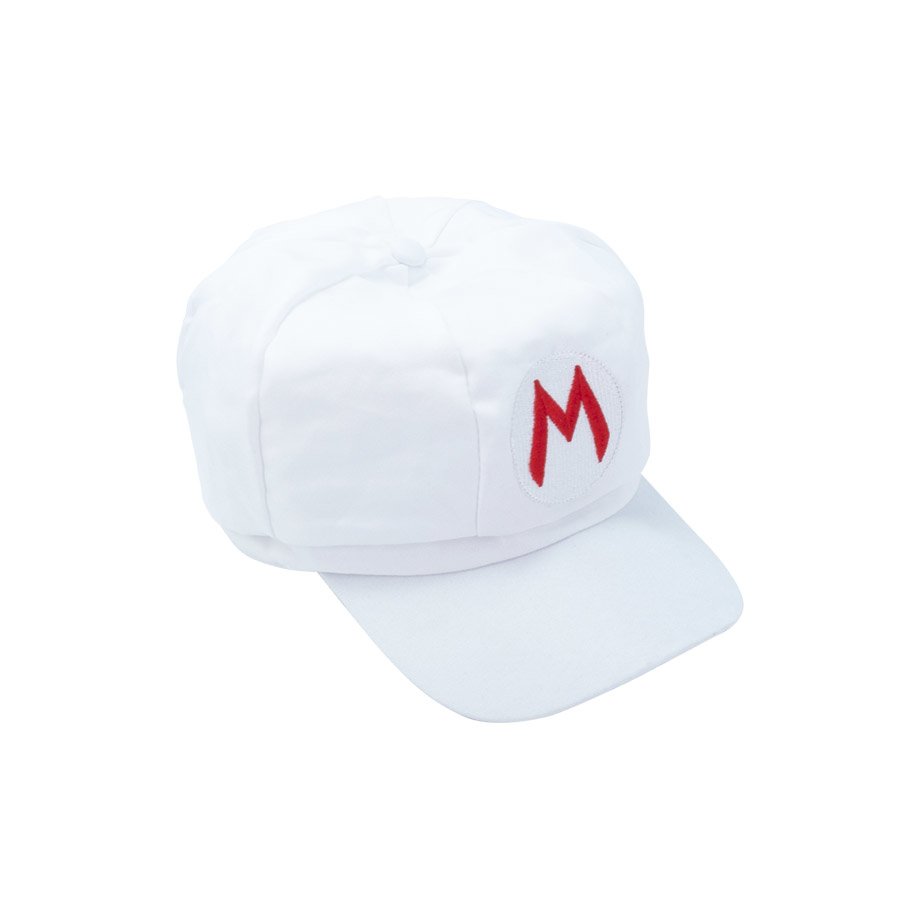 gorro boina de mario blanca