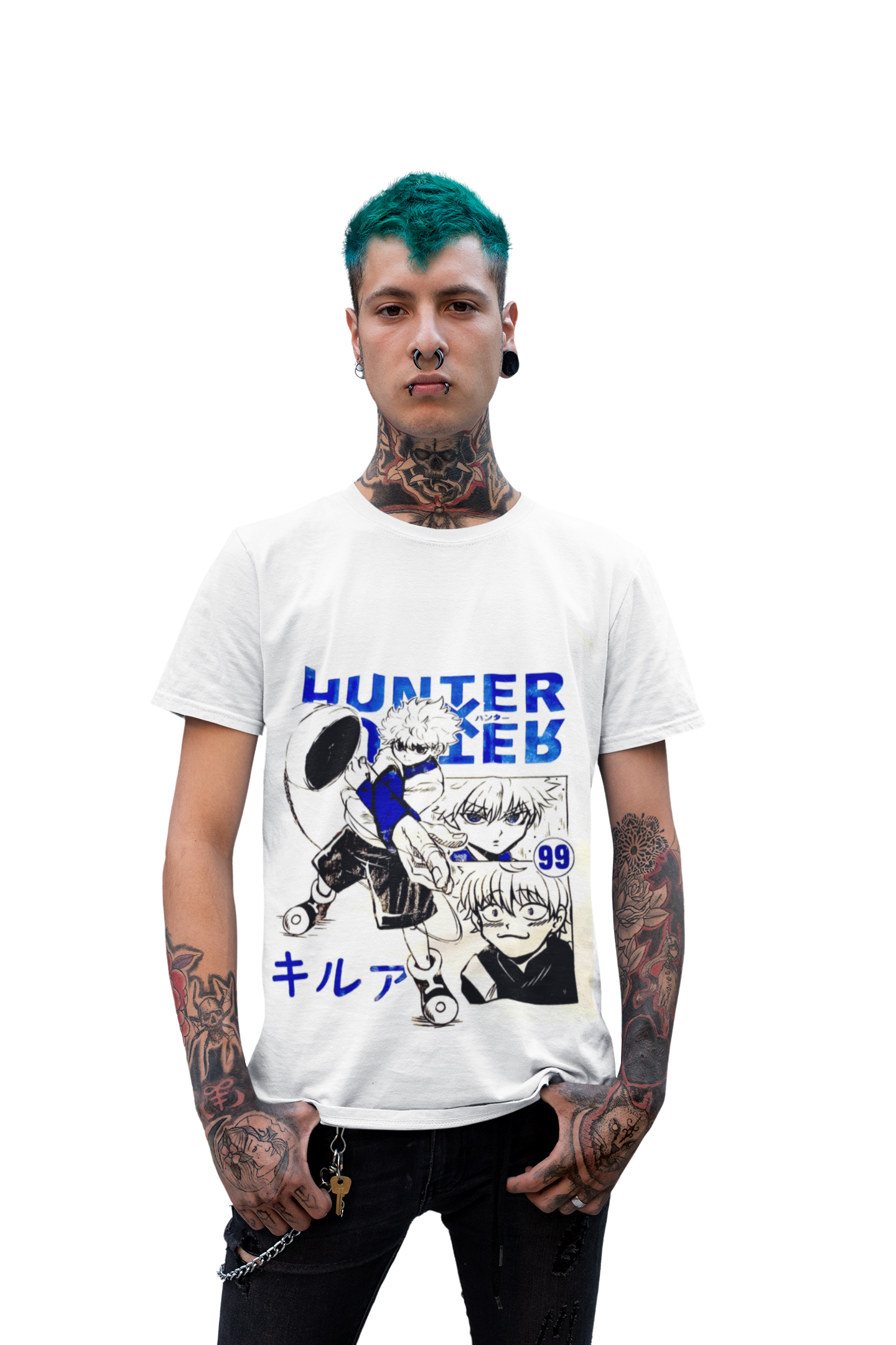 polera Hunter x Killua Blanca - amplitudmodulada