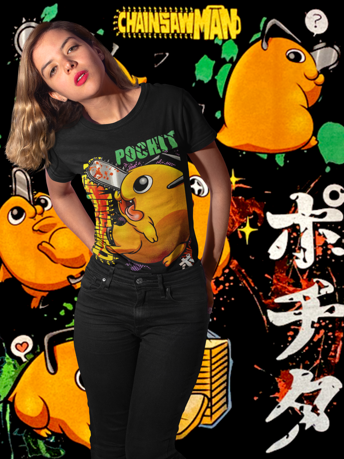 Polera de Pochita chainsaw man